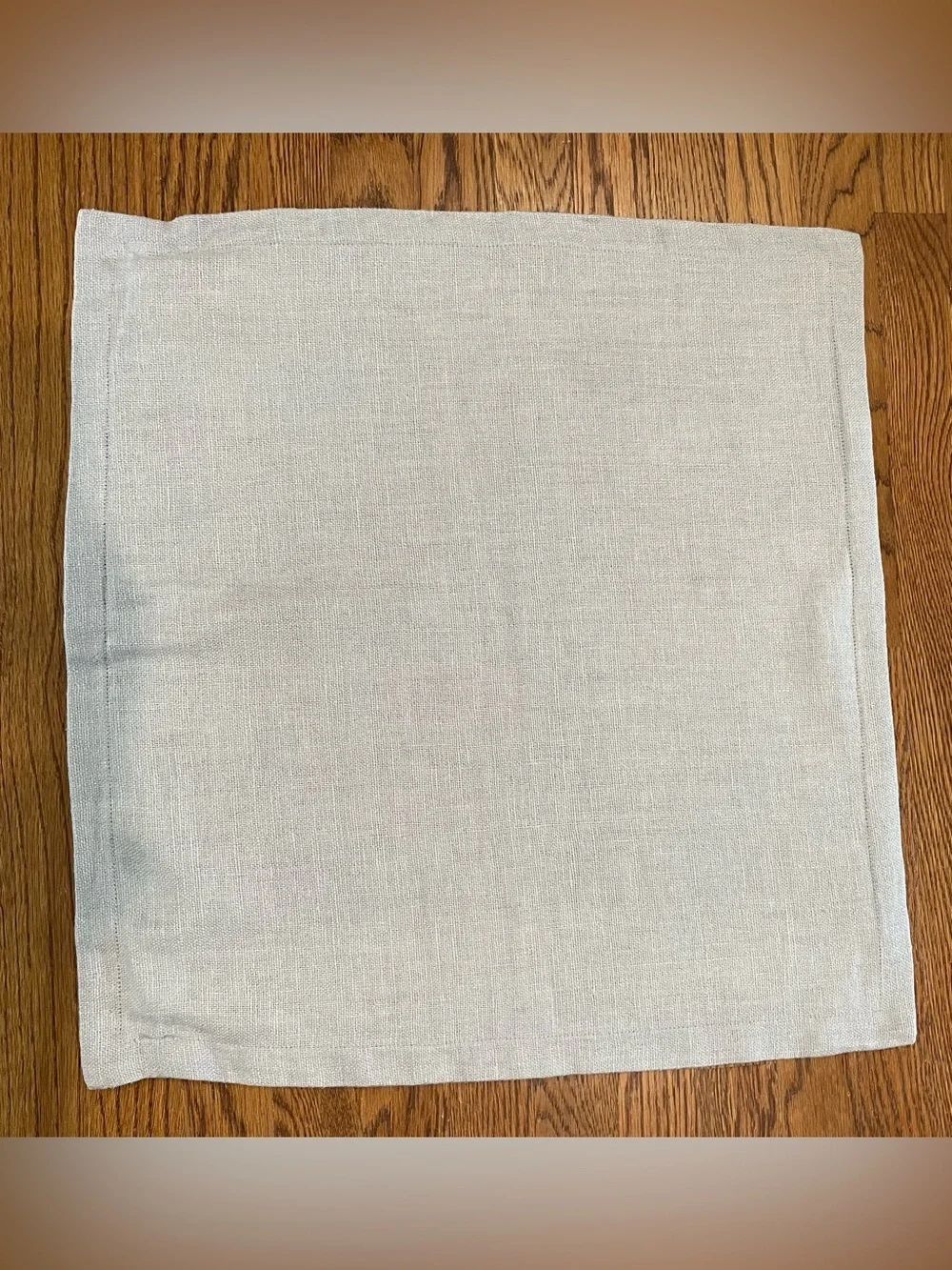 S/2 Pottery Barn 100% Linen Pillow Covers Grey/Blue Reversible 20 Inch-Coastal